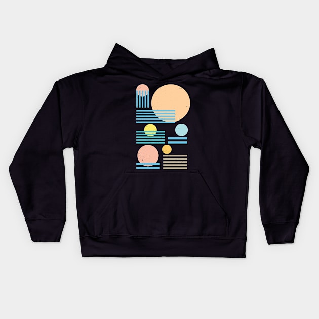 80s Sunrise and Sunset Kids Hoodie by Vanphirst